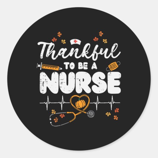 Sticker Rond Merci D'Être Une Infirmière Thanksgiving Scrub Top (Devant)