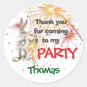 Sticker Rond Merci d'être venu à ma fête pour les enfants