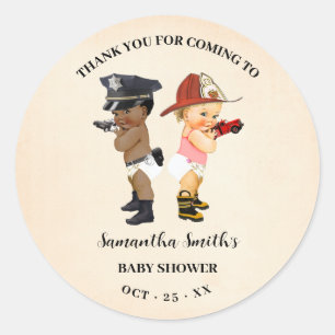 Sticker Rond Merci d'être venu au Baby Shower Little Recruit