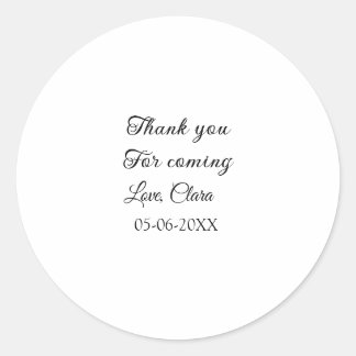 Sticker Rond merci d'être venu nom du destinataire message text