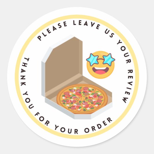 Sticker Rond Merci d'évaluation du congé de dessin de boîte de  (Devant)