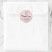 Sticker Rond Merci Diamond Nom Mariage Bridal Sweet16e (Sac)