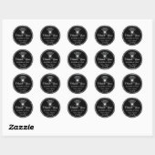 Sticker Rond Merci Diamond Nom Mariage Bridal Sweet16e (Feuille)
