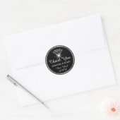 Sticker Rond Merci Diamond Nom Mariage Bridal Sweet16e (Enveloppe)