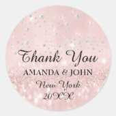 Sticker Rond Merci Diamond Nom Mariage Bridal Sweet16e (Devant)