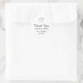 Sticker Rond Merci Diamond Nom Mariage Bridal Sweet16th White (Sac)