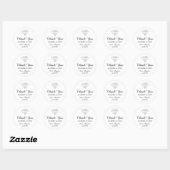 Sticker Rond Merci Diamond Nom Mariage Bridal Sweet16th White (Feuille)