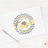 Sticker Rond Merci d'impression Chevron cravate jaune éléphant (Enveloppe)