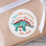 Sticker Rond Merci Dino-Mite Aquarelle Dinosaur<br><div class="desc">dinosaure mignon peint en aquarelle merci sticker. Parfait pour les anniversaires,  les baby showers et plus. Personnalisable !</div>