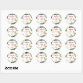 Sticker Rond Merci Dinosaure (Feuille)