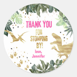 Sticker Rond Merci Dinosaure