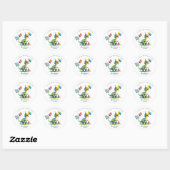 Sticker Rond Merci Dinosaure Aquarelle (Feuille)