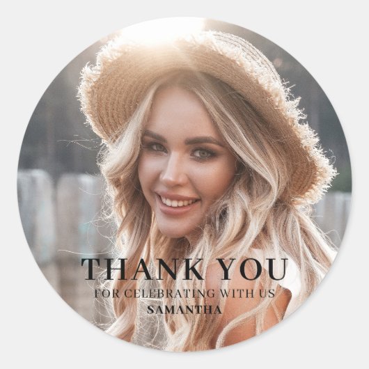 Sticker Rond Merci - Diplôme photo (Devant)