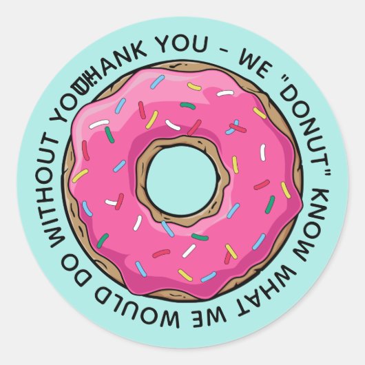 Sticker Rond MERCI DONUT aux Enseignants (Devant)