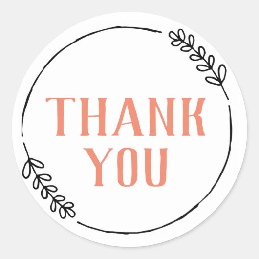 Sticker Rond Merci Doodle Wreath (Devant)