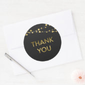 Sticker Rond Merci d'or Black Faux (Enveloppe)