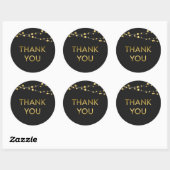 Sticker Rond Merci d'or Black Faux (Feuille)