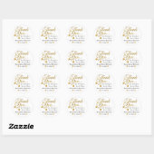 Sticker Rond Merci d'or Favoriser (Feuille)