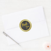 Sticker Rond Merci d'or noir (Enveloppe)
