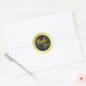 Sticker Rond Merci d'or noir (Enveloppe)