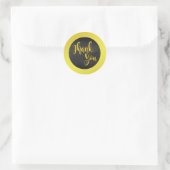 Sticker Rond Merci d'or noir (Sac)