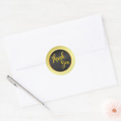 Sticker Rond Merci d'or noir (Enveloppe)