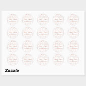 Sticker Rond Merci d'or rose 21e anniversaire Confetti (Feuille)