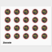 Sticker Rond Merci d'or rouge nature (Feuille)
