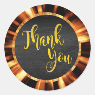 Sticker Rond Merci d'or Star Burst