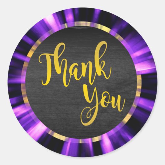 Sticker Rond Merci d'or Star Burst (Devant)