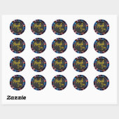 Sticker Rond Merci d'or Star Burst (Feuille)
