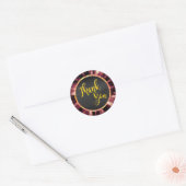 Sticker Rond Merci d'or Star Burst (Enveloppe)