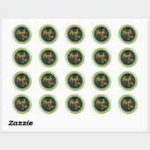Sticker Rond Merci d'or vert nature (Feuille)