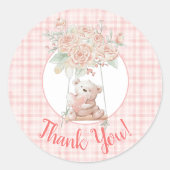 Sticker Rond Merci d'ours en peluche mignon (Devant)