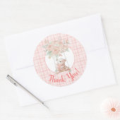 Sticker Rond Merci d'ours en peluche mignon (Enveloppe)