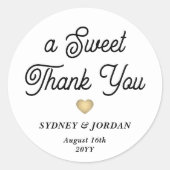 Sticker Rond Merci doux élégant rétro Script mariage Faveur (Devant)