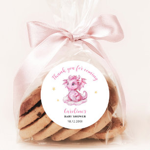Sticker Rond Merci Dragon Baby Shower