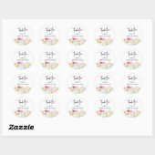 Sticker Rond Merci du Baby shower de prairie fleur sauvage (Feuille)