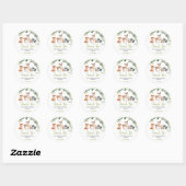 Sticker Rond Merci du Baby shower forestier (Feuille)