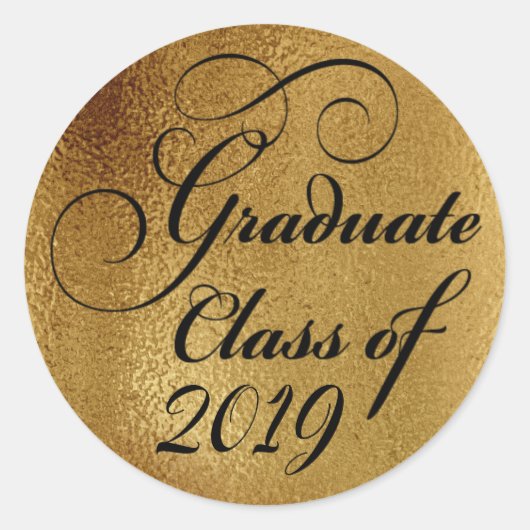 Sticker Rond Merci du Graduate Gold Graduate Party 2019 (Devant)