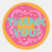 Sticker Rond Merci du Parti des Donuts roses (Devant)