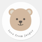 Sticker Rond Merci du visage de l'ours (Devant)