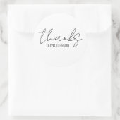 Sticker Rond Merci Écriture Chic Noir Blanc (Sac)