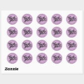Sticker Rond « Merci ! » écriture manuscrite moderne avec smile (Feuille)