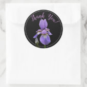 Sticker Rond Merci Élégant Iris Violet (Sac)