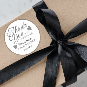 Sticker Rond Merci élégant Silver 50e anniversaire