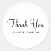 Sticker Rond Merci Élégant Texte Nom personnalisé (Devant)