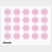 Sticker Rond Merci Élégante typographie chic blush Purple (Feuille)