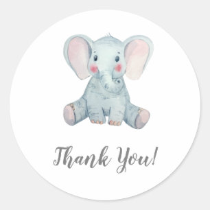 Sticker Rond Merci éléphant
