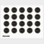 Sticker Rond Merci Empreinte de léopard Gold Black Parties scin (Feuille)